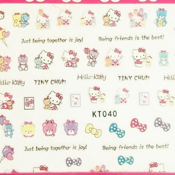NWT Hello Kitty Nail Art Design Stickers N°1 FRIENDSHIP! - Picture 3 of 14